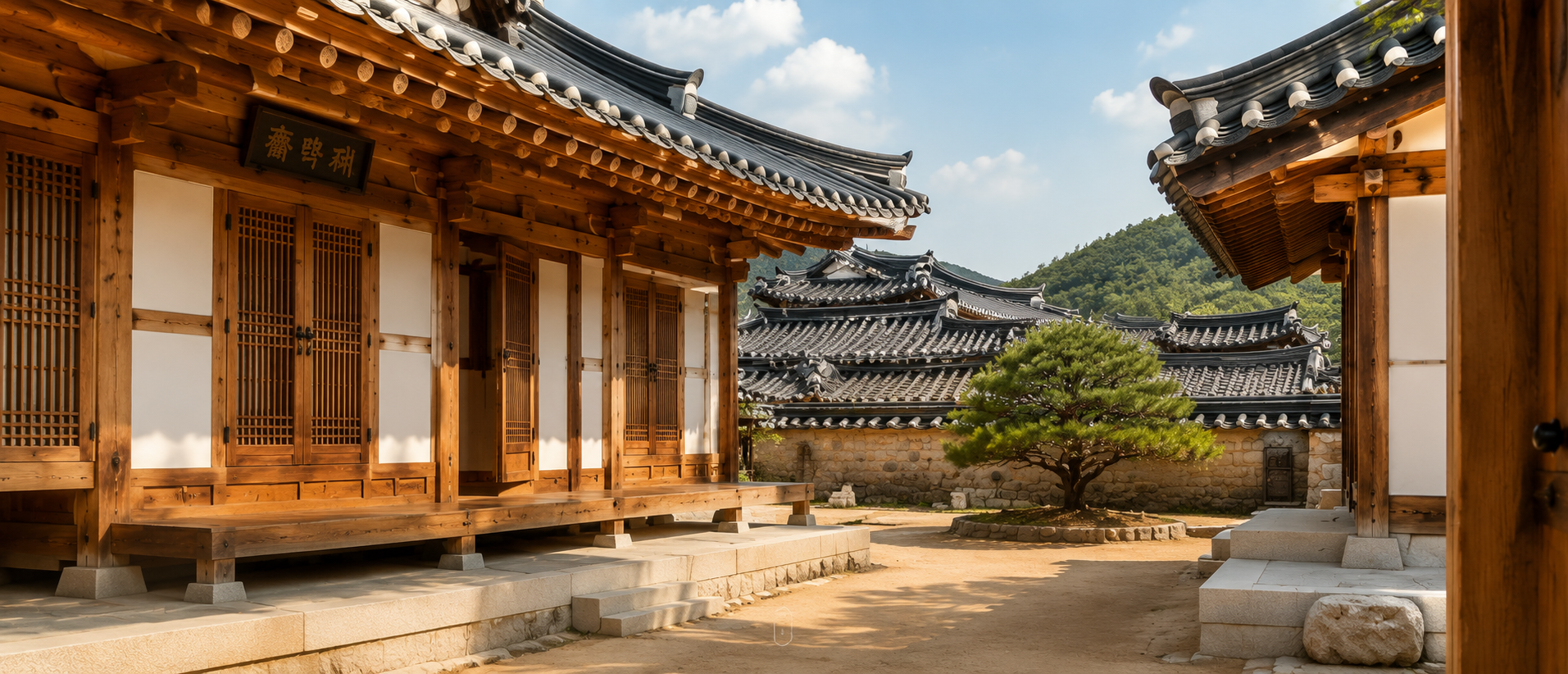 한옥복원오일스테인 시공 전경